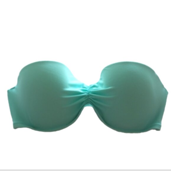 Victoria’s Secret Bikini Top 36C Aqua Strapless Push Up Swimwear Beach Bathing S - Picture 7 of 7